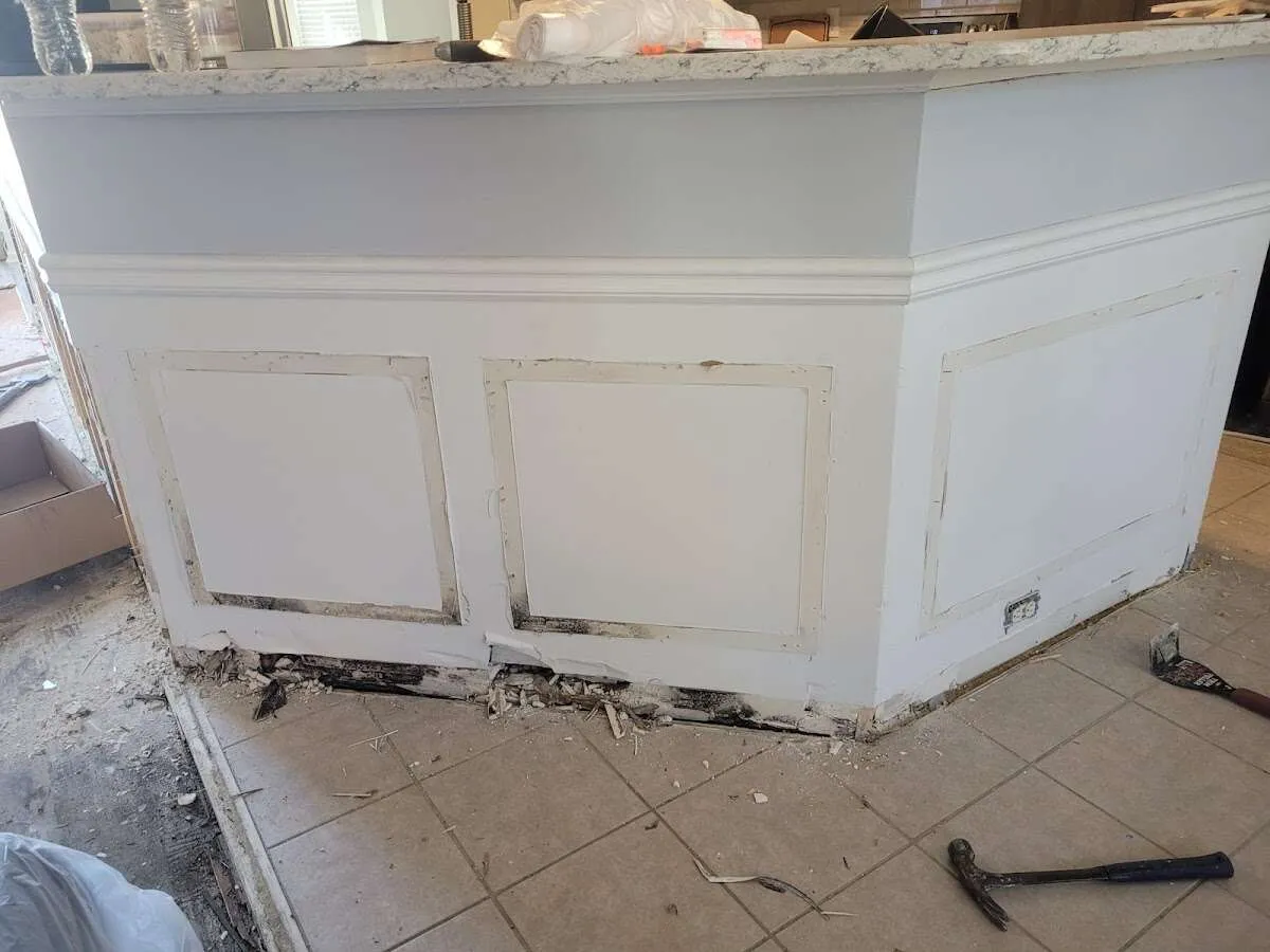 Water damage and mold on kitchen during Storm Damage Restoration in South San Francisco